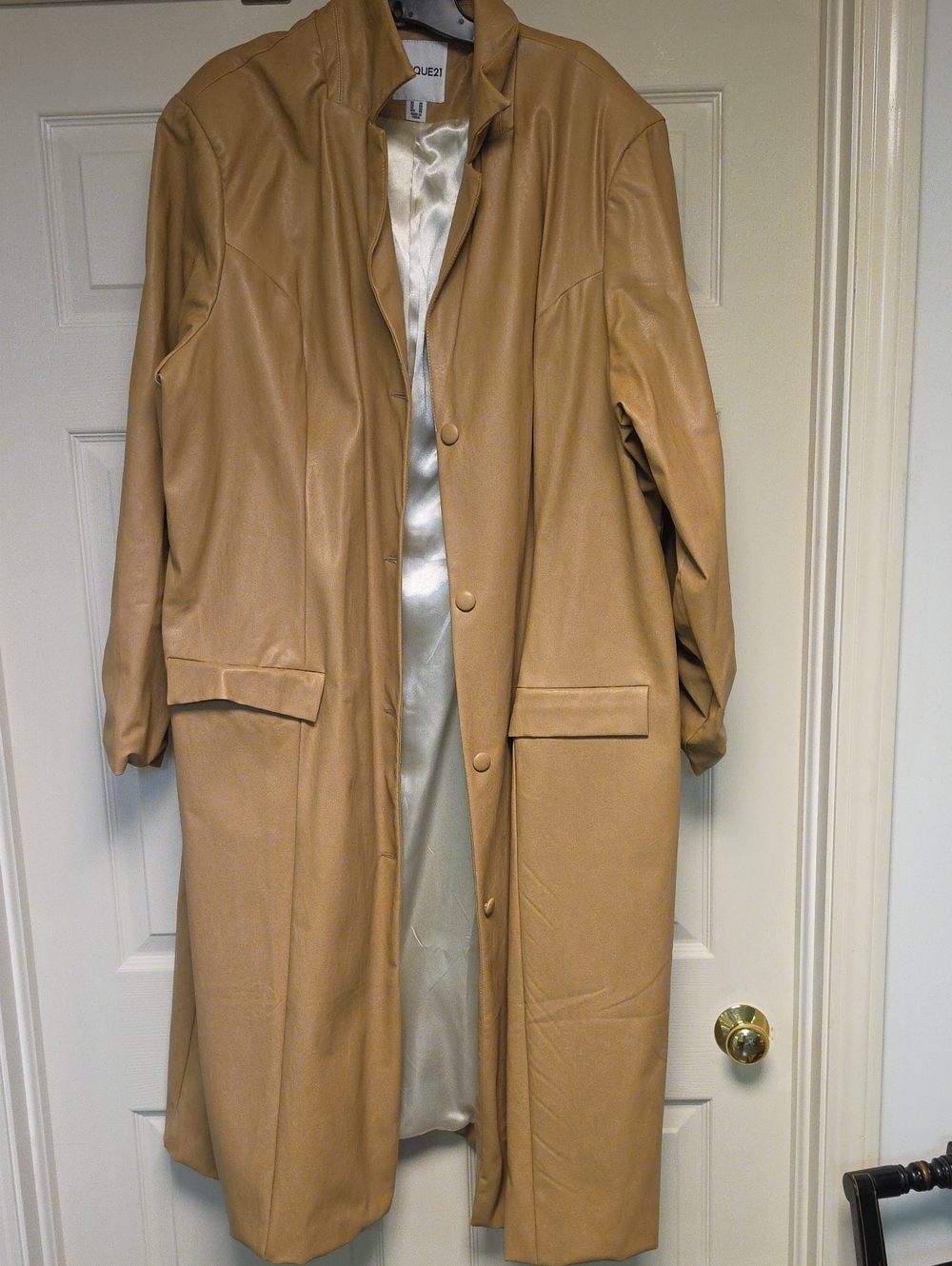 Light Tan Leather Trench Coat by Nique
